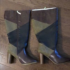 NWT LANE BRYANT PATCHWORK BOOTS SZ 12W
